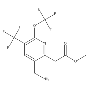 Methyl 2-[3-(aminomethyl)-6-(trifluoromethoxy)-5-(trifluoromethyl)pyridin-2-yl]acetate结构式