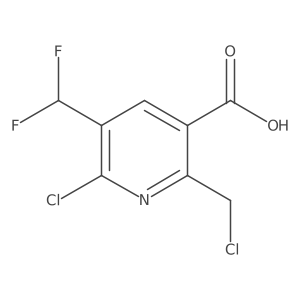 6-Chloro-2-(chloromethyl)-5-(difluoromethyl)nicotinic acid结构式