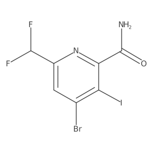 4-bromo-6-(difluoromethyl)-3-iodo-pyridine-2-carboxamide结构式