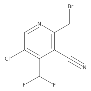 2-(Bromomethyl)-5-chloro-3-cyano-4-(difluoromethyl)pyridine Structure