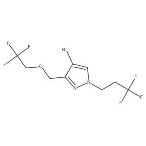 4-bromo-3-[(2,2,2-trifluoroethoxy)methyl]-1-(3,3,3-trifluoropropyl)-1H-pyrazole结构式