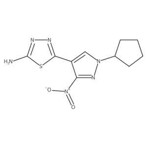 5-(1-Cyclopentyl-3-nitro-1H-pyrazol-4-yl)-1,3,4-thiadiazol-2-amine Structure