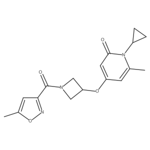1-cyclopropyl-6-methyl-4-((1-(5-methylisoxazole-3-carbonyl)azetidin-3-yl)oxy)pyridin-2(1H)-one Structure