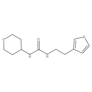 1-(2-(furan-3-yl)ethyl)-3-(tetrahydro-2H-pyran-4-yl)urea结构式