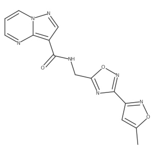 N-((3-(5-methylisoxazol-3-yl)-1,2,4-oxadiazol-5-yl)methyl)pyrazolo[1,5-a]pyrimidine-3-carboxamide Structure