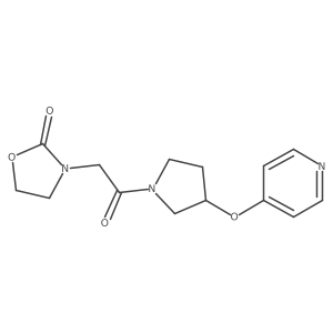 3-(2-Oxo-2-(3-(pyridin-4-yloxy)pyrrolidin-1-yl)ethyl)oxazolidin-2-one结构式