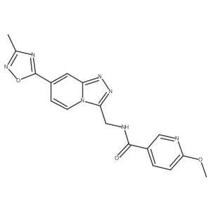 6-methoxy-N-((7-(3-methyl-1,2,4-oxadiazol-5-yl)-[1,2,4]triazolo[4,3-a]pyridin-3-yl)methyl)nicotinamide结构式