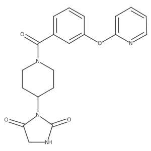 3-(1-(3-(Pyridin-2-yloxy)benzoyl)piperidin-4-yl)imidazolidine-2,4-dione Structure