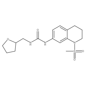 1-(1-(Methylsulfonyl)-1,2,3,4-tetrahydroquinolin-7-yl)-3-((tetrahydrofuran-2-yl)methyl)urea Structure