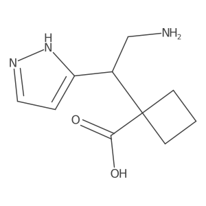 1-[2-Amino-1-(1H-pyrazol-3-yl)ethyl]cyclobutane-1-carboxylic acid Structure