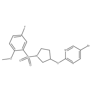 5-Bromo-2-{[1-(5-fluoro-2-methoxybenzenesulfonyl)pyrrolidin-3-yl]oxy}pyrimidine结构式