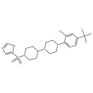 1-[3-chloro-5-(trifluoromethyl)pyridin-2-yl]-4-[1-(1H-imidazole-4-sulfonyl)piperidin-4-yl]piperazine Structure