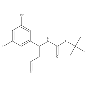 tert-butyl N-[(1S)-1-(3-bromo-5-fluorophenyl)-3-oxopropyl]carbamate Structure