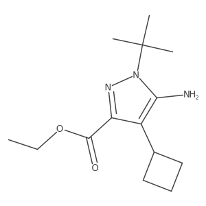 ethyl 5-amino-1-tert-butyl-4-cyclobutyl-1H-pyrazole-3-carboxylate Structure