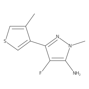 4-fluoro-1-methyl-3-(4-methylthiophen-3-yl)-1H-pyrazol-5-amine结构式
