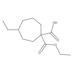 1-(Ethoxycarbonyl)-4-ethylcycloheptane-1-carboxylic acid结构式