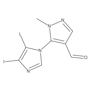 5-(4,5-diiodo-1H-imidazol-1-yl)-1-methyl-1H-pyrazole-4-carbaldehyde结构式