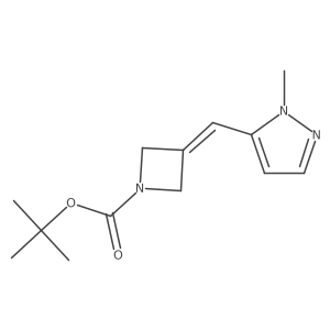 Tert-butyl 3-[(2-methylpyrazol-3-yl)methylidene]azetidine-1-carboxylate结构式