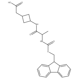 2-{3-[(2R)-2-({[(9H-fluoren-9-yl)methoxy]carbonyl}amino)propanamido]cyclobutyl}acetic acid结构式