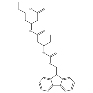 3-[(3S)-3-({[(9H-fluoren-9-yl)methoxy]carbonyl}amino)pentanamido]heptanoic acid Structure