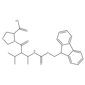 (4R)-3-[3-({[(9H-fluoren-9-yl)methoxy]carbonyl}amino)-2-(propan-2-yl)butanoyl]-1,3-thiazolidine-4-carboxylic acid结构式