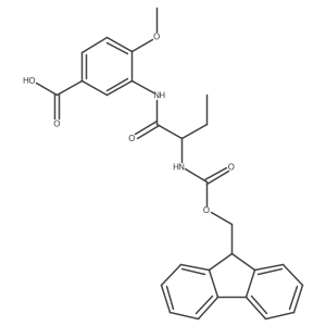 3-[2-({[(9H-fluoren-9-yl)methoxy]carbonyl}amino)butanamido]-4-methoxybenzoic acid结构式