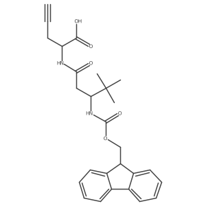 2-[3-({[(9H-fluoren-9-yl)methoxy]carbonyl}amino)-4,4-dimethylpentanamido]pent-4-ynoic acid结构式