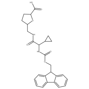 5-{[2-cyclopropyl-2-({[(9H-fluoren-9-yl)methoxy]carbonyl}amino)acetamido]methyl}oxolane-2-carboxylic acid结构式