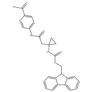 5-{2-[1-({[(9H-fluoren-9-yl)methoxy]carbonyl}amino)cyclopropyl]acetamido}pyridine-2-carboxylic acid结构式
