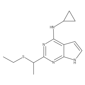 N-cyclopropyl-2-[1-(ethylsulfanyl)ethyl]-7H-pyrrolo[2,3-d]pyrimidin-4-amine结构式