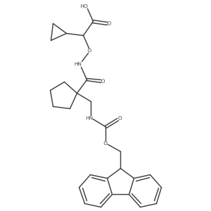 2-cyclopropyl-2-[({1-[({[(9H-fluoren-9-yl)methoxy]carbonyl}amino)methyl]cyclopentyl}formamido)oxy]acetic acid结构式
