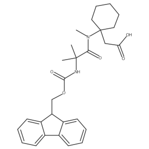 2-{1-[2-({[(9H-fluoren-9-yl)methoxy]carbonyl}amino)-N,2-dimethylpropanamido]cyclohexyl}acetic acid Structure