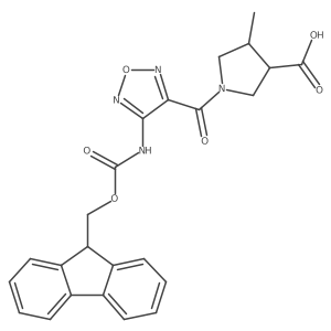 rac-(3R,4R)-1-[4-({[(9H-fluoren-9-yl)methoxy]carbonyl}amino)-1,2,5-oxadiazole-3-carbonyl]-4-methylpyrrolidine-3-carboxylic acid Structure