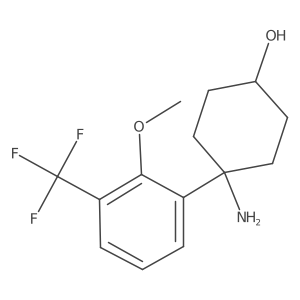 4-Amino-4-[2-methoxy-3-(trifluoromethyl)phenyl]cyclohexan-1-ol结构式
