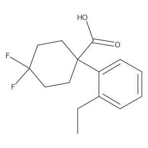 1-(2-Ethylphenyl)-4,4-difluorocyclohexane-1-carboxylic acid Structure