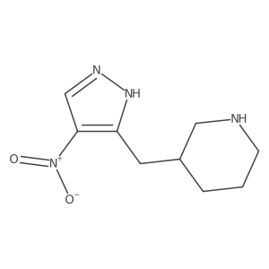 3-[(4-nitro-1H-pyrazol-3-yl)methyl]piperidine结构式