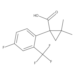 1-[4-Fluoro-2-(trifluoromethyl)phenyl]-2,2-dimethylcyclopropane-1-carboxylic acid结构式