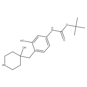 tert-butyl N-{3-hydroxy-4-[(4-hydroxypiperidin-4-yl)methyl]phenyl}carbamate Structure