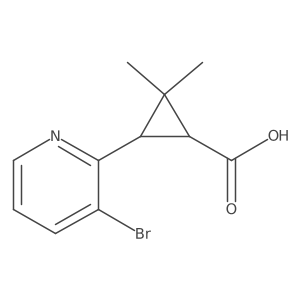 3-(3-Bromopyridin-2-yl)-2,2-dimethylcyclopropane-1-carboxylic acid结构式