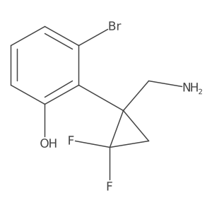 2-[1-(Aminomethyl)-2,2-difluorocyclopropyl]-3-bromophenol结构式