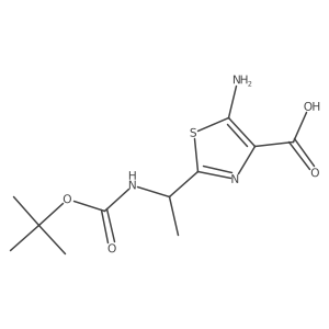 5-Amino-2-(1-{[(tert-butoxy)carbonyl]amino}ethyl)-1,3-thiazole-4-carboxylic acid Structure