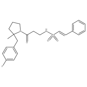 (E)-N-[3-[2-[(4-Fluorophenyl)methyl]-2-methylpyrrolidin-1-yl]-3-oxopropyl]-2-phenylethenesulfonamide Structure