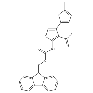 5'-({[(9H-fluoren-9-yl)methoxy]carbonyl}amino)-5-methyl-[2,3'-bithiophene]-4'-carboxylic acid结构式