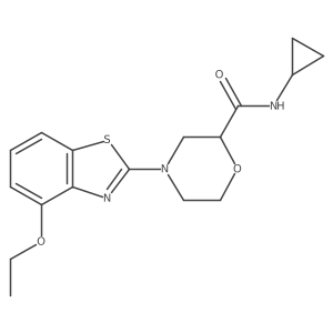 N-cyclopropyl-4-(4-ethoxy-1,3-benzothiazol-2-yl)morpholine-2-carboxamide结构式