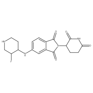 rac-2-(2,6-dioxopiperidin-3-yl)-5-{[(3R,4R)-3-fluoropiperidin-4-yl]amino}-2,3-dihydro-1H-isoindole-1,3-dione结构式