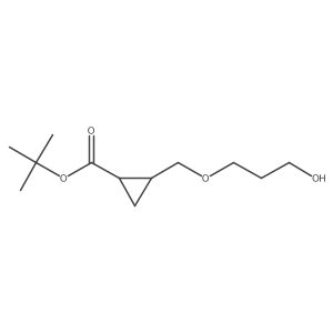 tert-Butyl (1R,2R)-2-((3-hydroxypropoxy)methyl)cyclopropane-1-carboxylate结构式