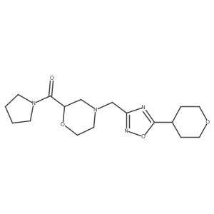 4-{[5-(Oxan-4-yl)-1,2,4-oxadiazol-3-yl]methyl}-2-(pyrrolidine-1-carbonyl)morpholine结构式