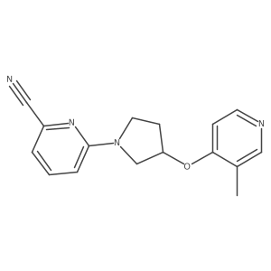 6-{3-[(3-Methylpyridin-4-yl)oxy]pyrrolidin-1-yl}pyridine-2-carbonitrile结构式