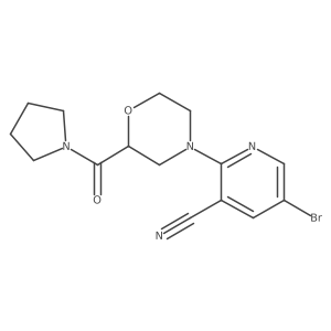 5-Bromo-2-[2-(pyrrolidine-1-carbonyl)morpholin-4-yl]pyridine-3-carbonitrile Structure