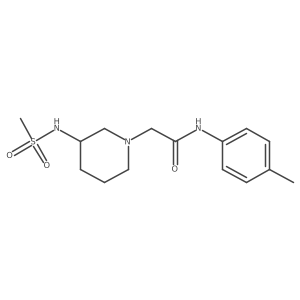 2-(3-methanesulfonamidopiperidin-1-yl)-N-(4-methylphenyl)acetamide Structure